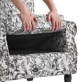 thumbnail image 5 of DREAMSIDEA Accent Chairs Set of 2 Upholstered Pattern Morden Armchair Comfy Linen Fabric Reading Chairs for Living Room,Rococo Black, 5 of 7