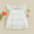 thumbnail image 2 of Blotona Toddle Girls Dress Sleeveless Ruffle Sparkle Star Layered Tulle Tutu Dress Summer Casual Kids Princess Dress 6M-4Y, 2 of 8