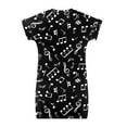 thumbnail image 5 of Xoenoiee Girl's Music Note Print Tee Dress Basic Short Sleeve Bodycon Dress Casual V Neck T-Shirt Dresses Soft Lightweight Jersey Beach Dress, Size 9-10 Years, 5 of 6