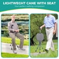 thumbnail image 3 of Lefeke Folding Cane with Seat, Portable Adjustable Walking Cane with Padding Cushion ,Cane Seat for Seniors with LED Light, Sturdy Crutches Stool, Supports up to 330 lbs(Grey Pad), 3 of 8