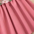 thumbnail image 4 of mgoYE Easter Little Girl Dress Toddler Girls' Floral Spaghetti Strap Dress with Ruffle Hem & Flower,Sun Dress for 2-7 Year Olds(Pink,6-7 Years), 4 of 9