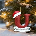 thumbnail image 6 of Lilgiuy 26 Letter Ornaments Red Personalized Xmas Alphabet Letters Pendant A to Z Acrylic Hanging Christmas Tree Decorations Holiday Decorative Ornament for DIY Crafts Home Party Decor, U, 6 of 6