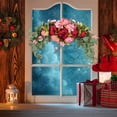 thumbnail image 1 of Guirnalda Floral de arco navideño, tema de Festival rústico para decoración de puerta de fiesta de boda, 1 of 6