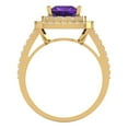 thumbnail image 4 of 2.07 ctw with Simulated Diamond Halo Accents Anniversary Ring for Women | Princess Cut Natural Amethyst | Hyperallergenic Solid 14K Yellow Gold, 4 of 5