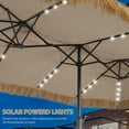 thumbnail image 6 of Ainfox 15ft Large Thatched Tiki Patio Umbrella with Lights and Sandbags, Outdoor Heavy-Duty Double-Sided Rectangle Market Umbrella for Garden Deck Backyard Pool Beach, 6 of 9