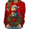 thumbnail image 6 of Craaazy Cozy Sweatshirt for Women Christmas Printed Loose Round Neck Long Sleeve Casual Tops Gifts, 6 of 6