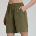 thumbnail image 4 of LEKWK Short Pants for Women High Waisted Elastic Summer Pants Pockets Casual Pants Breathable Soft Beach Vacation Lounge Daily Holiday Outfits, 4 of 7