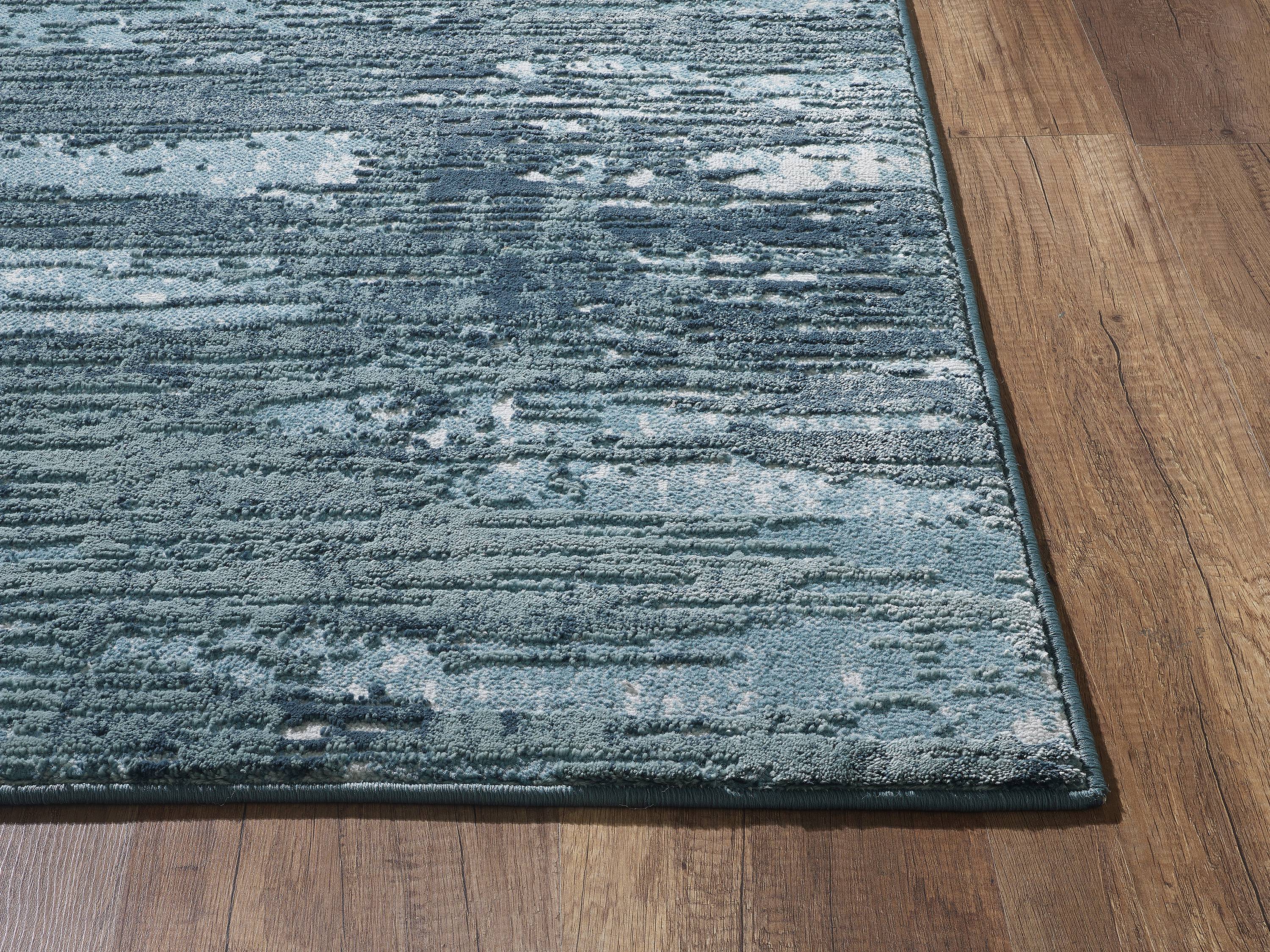 Better Homes & Gardens High Low Teal Abstract Area Rug, 30"x46"