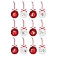 thumbnail image 2 of Rae Dunn Christmas Ornaments - Set of 12 Glass Balls with Cute Holiday Designs - 60mm / 2.36 Inch Hanging Decorations for Xmas Tree, 2 of 4
