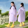 thumbnail image 2 of Utlike Kids Rain Poncho Spring Summer And Autumn Boys And Girls Solid Color Thick Waterproof Raincoats Rain Ponchos Wearing A Waterproof Raincoat Outside Size 10 Years-12 Years, 2 of 4