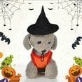 thumbnail image 4 of Pet Halloween Hat, Funny Cute Pumpkin Bat Pattern Adjustable Pointed Wizard Cap Costume Accessories for Dog Cat Party Cosplay, 4 of 8
