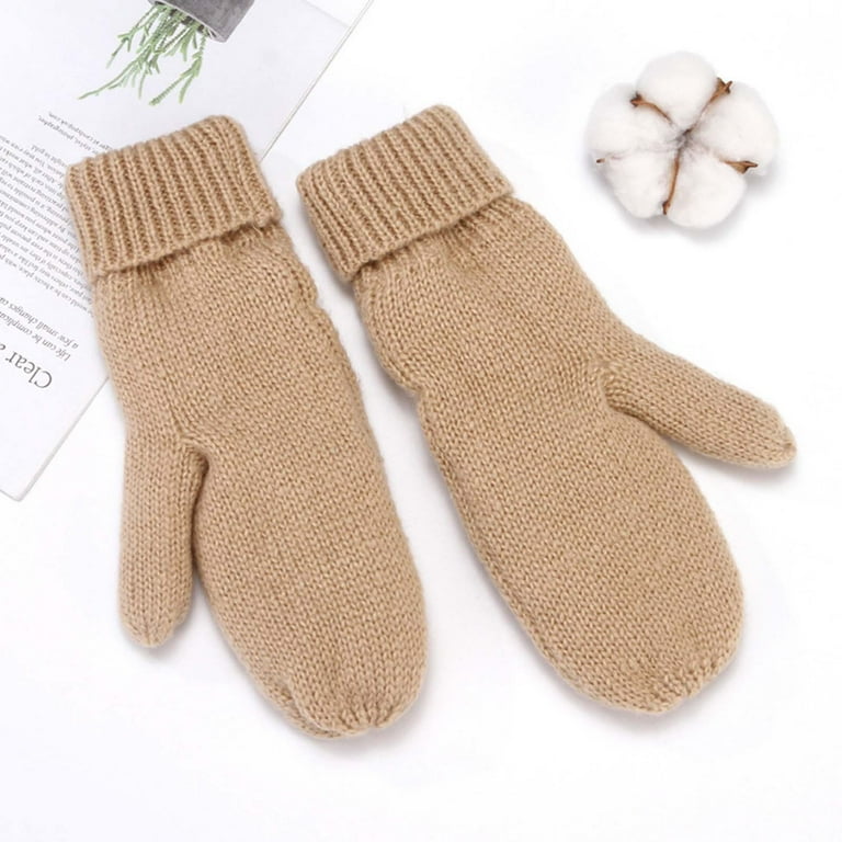 Clearance Women's Chunky Cable Knit Mittens Winter Gloves Warm