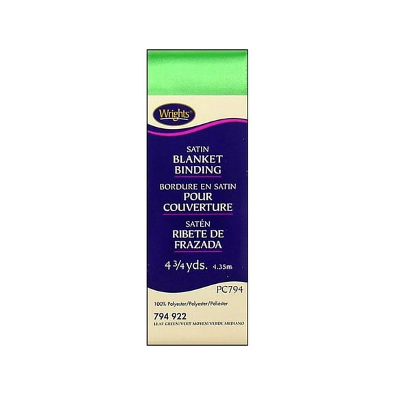 Wrights Polyester Leaf Green Blanket Binding, 4.75 Yd.