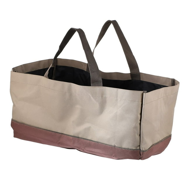 Luxshiny 1Pc Coffee Oxford Cloth Firewood Storage Pouch with Double Handles Comfortable