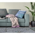 thumbnail image 4 of Flower Castle Patchwork Throw Pillow in White and Blue 18x18, 4 of 4
