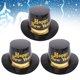thumbnail image 2 of 3 piezas de decoraciones para fiesta de Nochevieja. Sombreros de copa negros y dorados, ligeros y portátiles, ideales para celebraciones y fiestas., 2 of 5