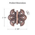 thumbnail image 3 of Bisagras de mariposa chapadas en cobre antiguo - Paquete de 2 - Bisagras de puerta de gabinete de montaje en superficie - Herrajes para muebles - Ua-260-Hac, 3 of 6