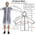 thumbnail image 3 of Rungopro Rain Coats (2 Pack) - Reusable EVA Rain Ponchos for Adults Rain Jackets Raincoats for Men Women, White, 3 of 6