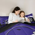 thumbnail image 5 of jejeloiu American Rugby Football Twin Comforter Sets,Purple Black Bedding Set For Boys Teens Reversible 2pcs, 5 of 8