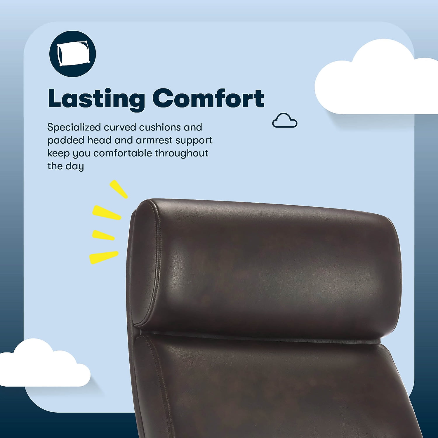 Serta Comfort Executive Big & Tall Ergonomic Office Chair Bonded Leather Brown