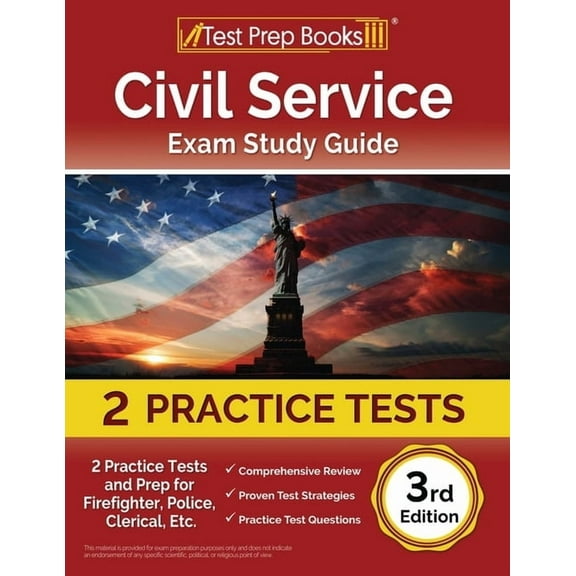 Civil Service Exam Study Guide: 2 Practice Tests and Prep for Firefighter, Police, Clerical, Etc. [3rd Edition] (Paperback)