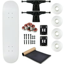 Moose Complete Skateboard Dip White 8.0" With Black Trucks and White Wheels