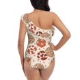 thumbnail image 5 of Picia Cow Spots And Disco Ball Pattern Women's One Piece Swimsuits,One Shoulder Swimwear Asymmetric ,Ruffle Monokinis Bathing Suits,High Waisted Flattering Bathing Suits-Large, 5 of 8