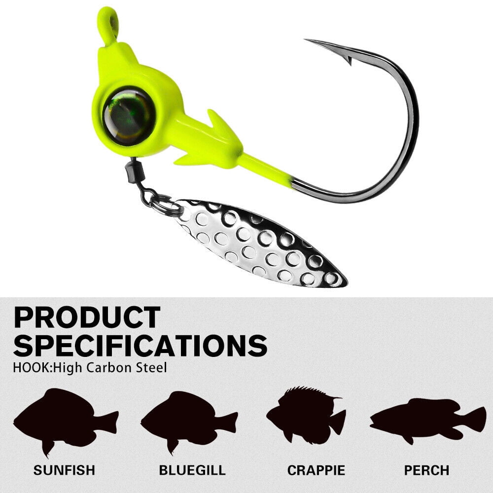 20pcs Lead Jig Head Spinner Bait Fishing Hooks Bass Crappie 1/8 1/6 1/4 1/3oz