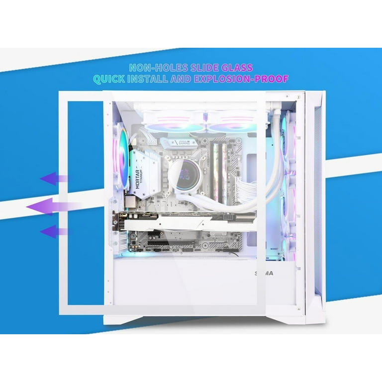 White Itx Micro ATX Motherboard Gaming Desktop Computer Case with RGB Light  - China PC Case and Computer Parts price