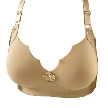 

Plus Size Comfort Wireless Bra Air Permeable Support Breathable High Quality Lining Underwired Bra For Woman Dark Skin Color 40/90 Yards BC Thin Cup