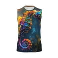 thumbnail image 6 of Picia Neon Seahorse Underwater Realm mens Cotton Tank Undershirts , Moisture-wicking Ribbed Tanks, Lightweight Cotton Tank Undershirts-3X-Large, 6 of 8