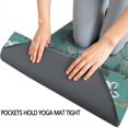 thumbnail image 3 of Green Butterfly Pattern Hot Yoga Mat Towel Non Slip for Hot Yoga - Quick-Drying Yoga Mat Cover with 4 Corner Pockets with Travel Bag - Hot Yoga Towel Non Slip Grip Moisture Wicking Sweat 70"x26", 3 of 6