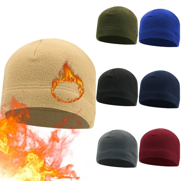 Miluxas Waterproof Fleece Watch Cap Winter Warm Military Skull Beanie Hat Outdoor Tactical Microfleece Beanie for Men Multicolor Army Green