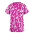 thumbnail image 4 of TIMIFIS Womens Scrub Tops Printed Scrub Valentine's Day Working Uniform Short Sleeve V Neck Workwear Blouse T-shirt with Pockets-Purple pring, 4 of 4