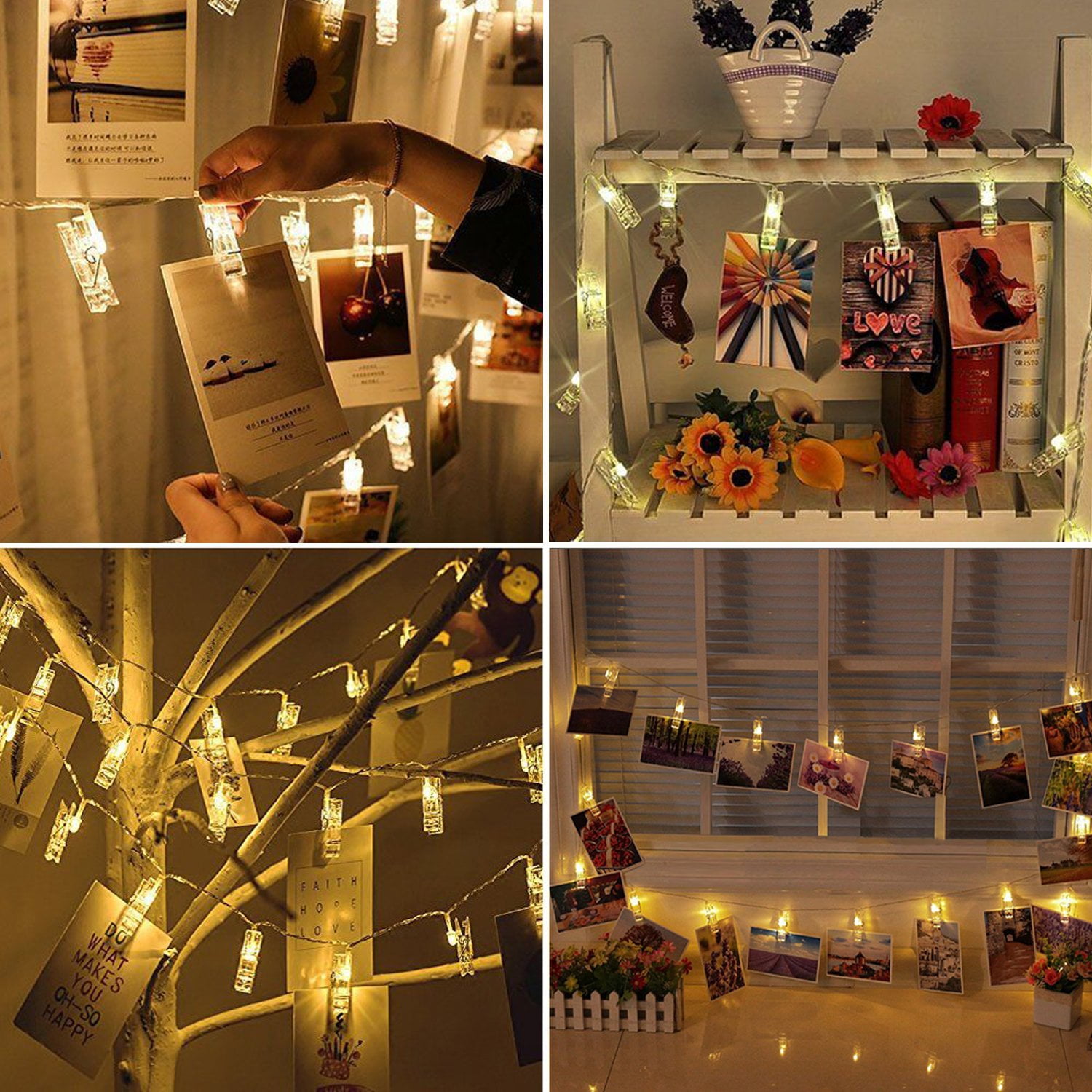 20 LED Fairy Wall Decor Light Photo Hanging Strip Clip Christmas Wedding