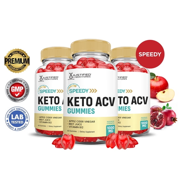 (3 Pack) Speedy Keto ACV Gummies 1000MG Dietary Supplement 180 Gummys