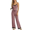 thumbnail image 2 of Gkeoshab Women Pajama Sets Women Striped Ribbed Two Piece Camisole Lounge Sets Lace Trim Tank Top & Long Pants Fashion Tie Dye Pajama Set Breathable Loungewear, 2 of 6