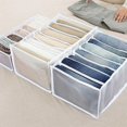 thumbnail image 1 of Caja de almacenamiento con cajones con compartimentos para vaqueros, armario, cajón, divisor de malla, para vaqueros, blanco, 7 rejillas, 1 of 5