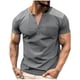 thumbnail image 2 of pstuiky Camisas casuales de manga corta para hombre, Camiseta informal de manga corta holgada con cuello en V para hombre, color liso, a la moda camisas casuales para hombre m, 2 of 8