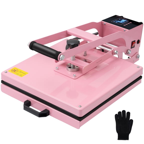 Yonopro Heat Press 15x15 Inch, Slide Out Heat Press Machine, 1400W Digital Clamshell Heat Transfer Machine Sublimation for T-Shirt,Bag, Mouse,Pad (Pink)