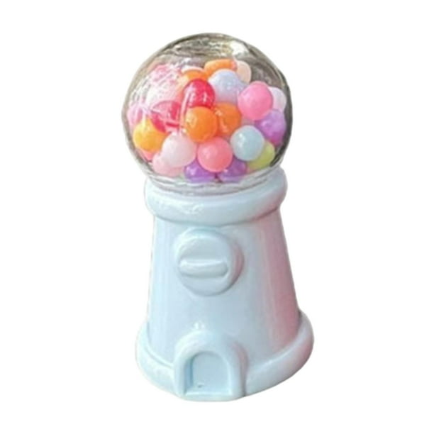 Máquina dispensadora de dulces en miniatura para decoración de escenas infantiles. Azul
