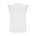 thumbnail image 6 of Timegard Womens Tops Lace V Neck Ruffle Cap Sleeve Lightweight Tee Casual Office Loose Shirts Tops, 6 of 6