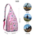 thumbnail image 2 of Cute Mythical Horse Sling Backpack - Unicorn Rainbow Print Shoulder Bag (Easy Access Pockets, Comfortable & Waterproof), 2 of 4
