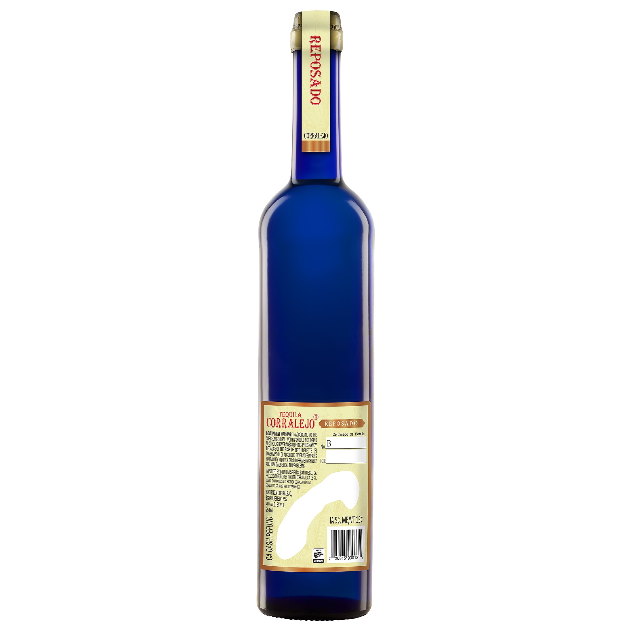 Corralejo 100% Blue Weber Agave Reposado Tequila, 750 ml Bottle, 40% ABV