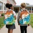 thumbnail image 3 of SCRAWLGOD Tie-Dye Print Multicolored School Backpack for Boys Girls Backpack for Kids Teens Elementary Middle School 17” Large Knapsack with Padded Strap, 3 of 7