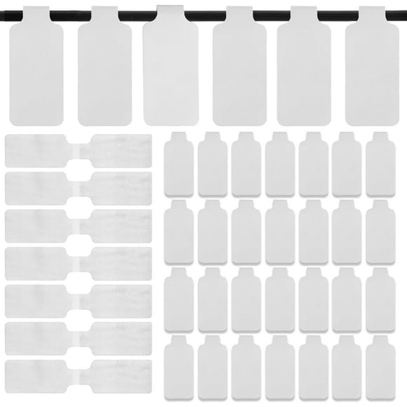 SNYMW 40pcs White Cable Labels Tags, Wire Labels Electrical, Reusable Cable Ties for Cord Management - Self-Adhesive Nylon Tags White