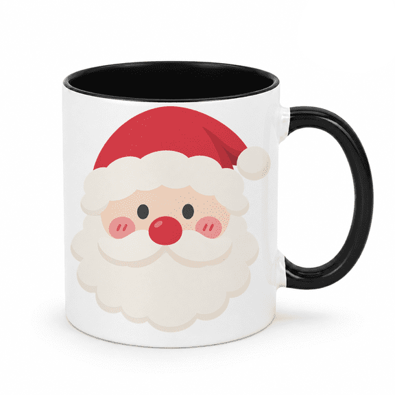 Ceramic Mug Coffee Cup 11oz Cute Santa Claus Face Drinkware Holiday Beverage Cup for Christmas Kids Friends and Families