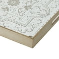 thumbnail image 4 of Miki 20 Inch Square Decorative Tray, Artisan Mirrored Floral Pattern, Gold, 4 of 5