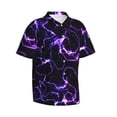 thumbnail image 2 of Uemuo Galaxy Lightning Printed Regular Fit Short Sleeve Casual Hawaiian Shirt for Men,Aloha shirt,Tropical shirt,Floral print shirt,Vacation Beach shirt-, 2 of 9