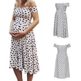 thumbnail image 2 of Pompotops Mode Femmes Enceintes Haut Tube Imprimé Manches Courtes Robe d'Allaitement Maternité, 2 of 9